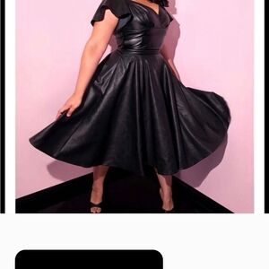 Vixen By Michline Pitt Vagan Leather Swing Skirt Xlg